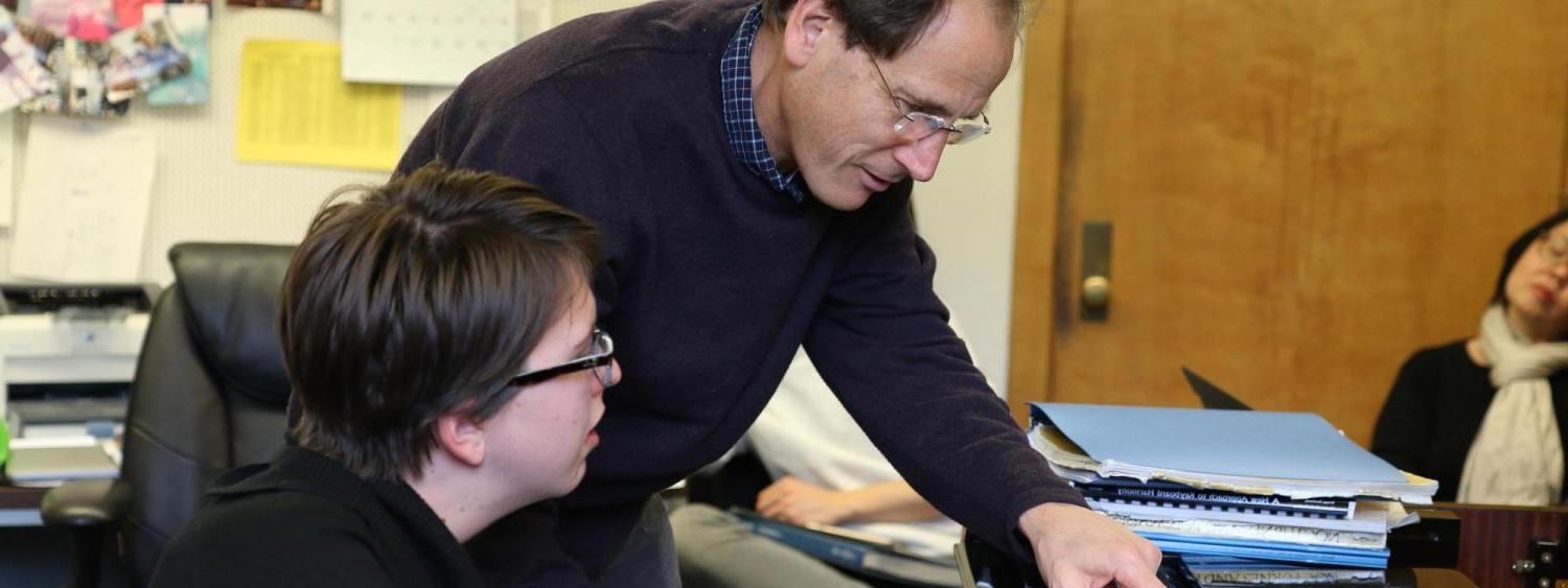 Professor of Piano David Korevaar working with student